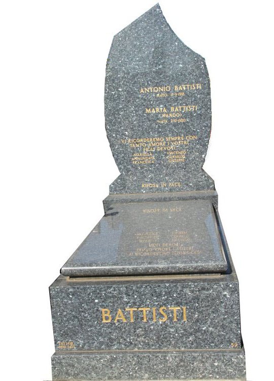 Full Monument Cemetery Memorial Blue Pearl Indian Granite Battisti Box Hill