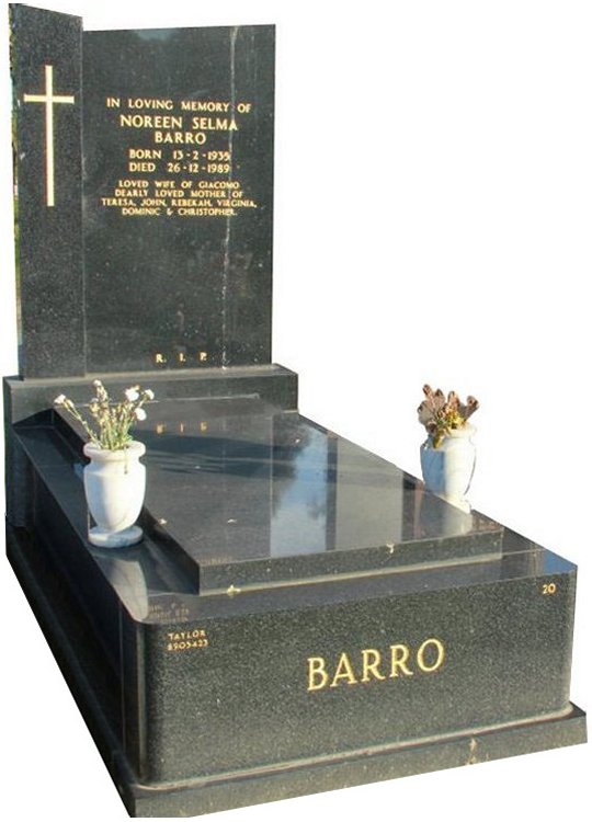 Full Monument Cemetery Memorial Regal Black (Dark) Indian Granite Barro Box Hill