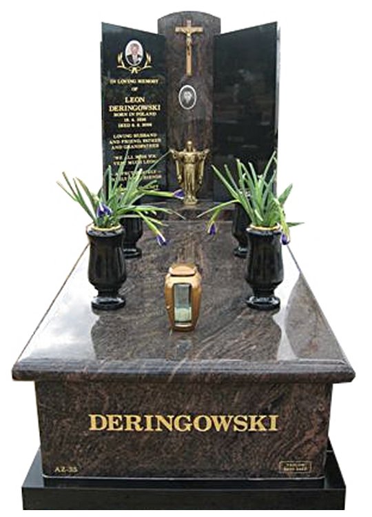 Springvale Dakota Mahogany and Royal Black Full Monument Deringowski Cemetery Memorial