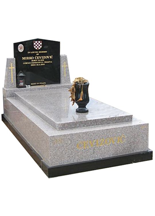 Springvale Light Pink and Royal Black Full Monument Cevizovic Cemetery Memorial