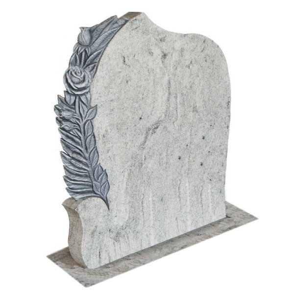 Floral Accent Granite Lawn Cemetery Headstone HT40 in Kashmir Valley Indian Granite