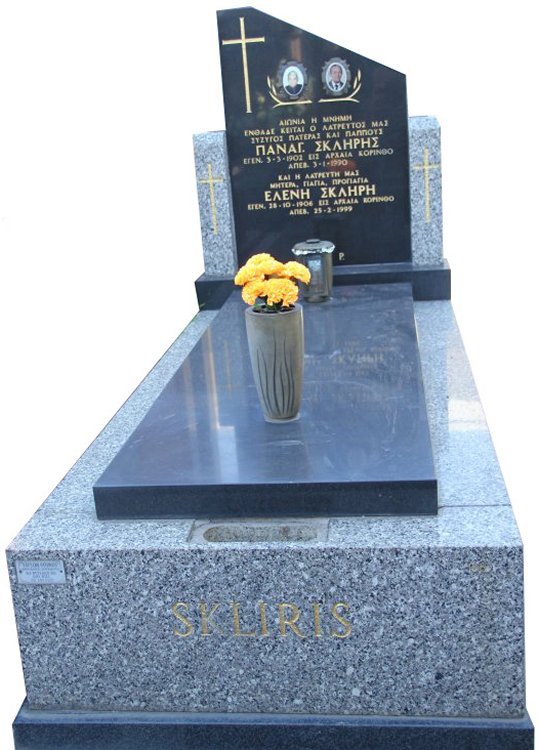 Tombstone, built in DMP Grey andRoyal Black Indian granite for Skliris in the Box Hill graveyard.